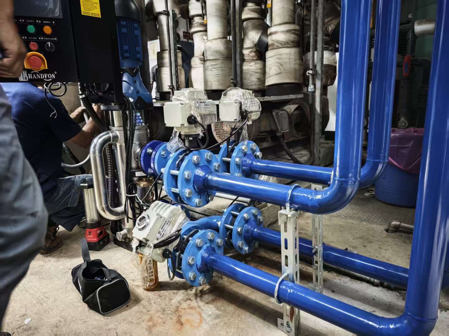ATCS motorized valves and piping installation